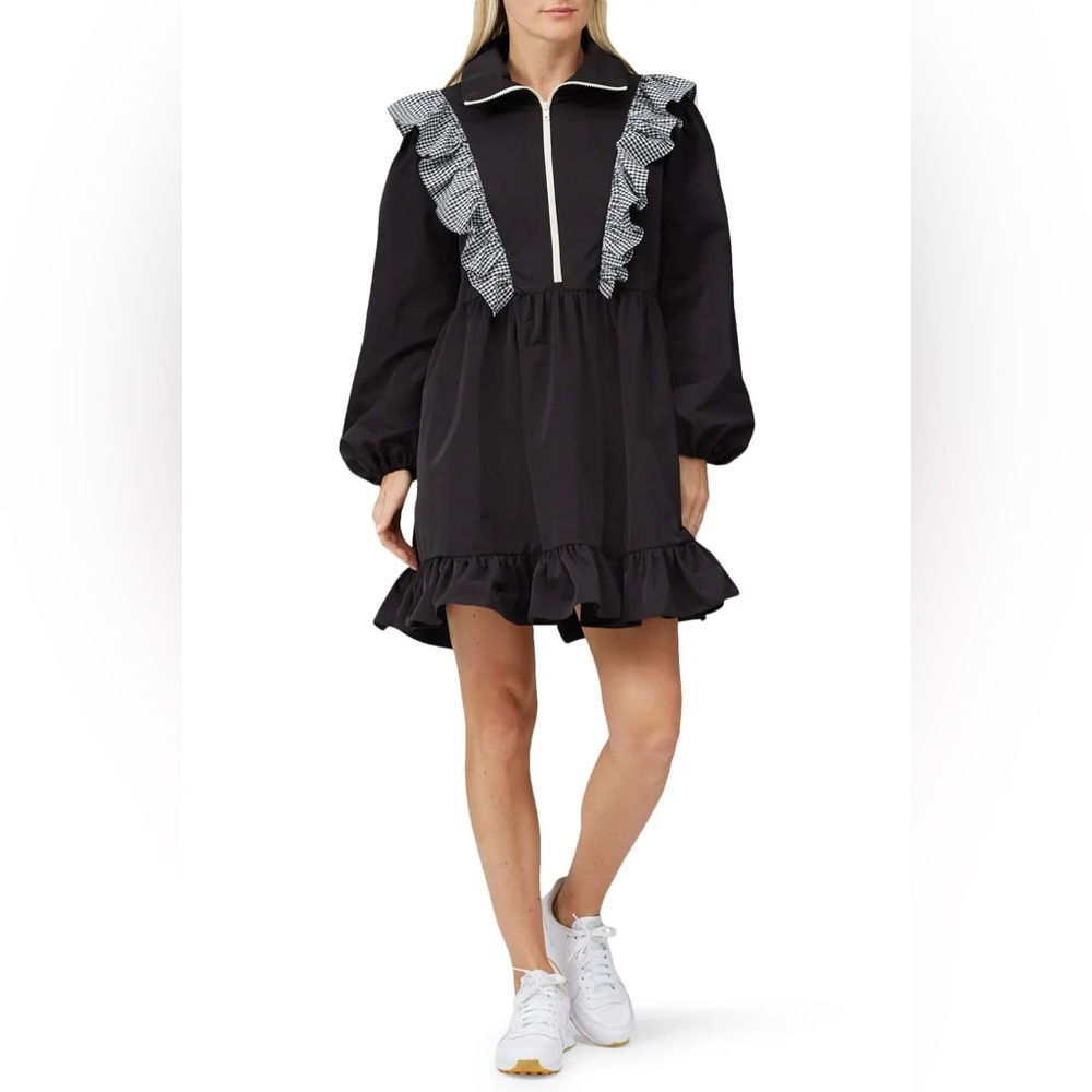 Sandy Liang Bally Dress In Black Gingham